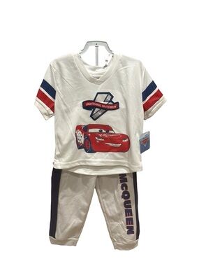 Disney Cars Lightning McQueen Toddler Boys 3pc Tees & Pant Set Size 4T